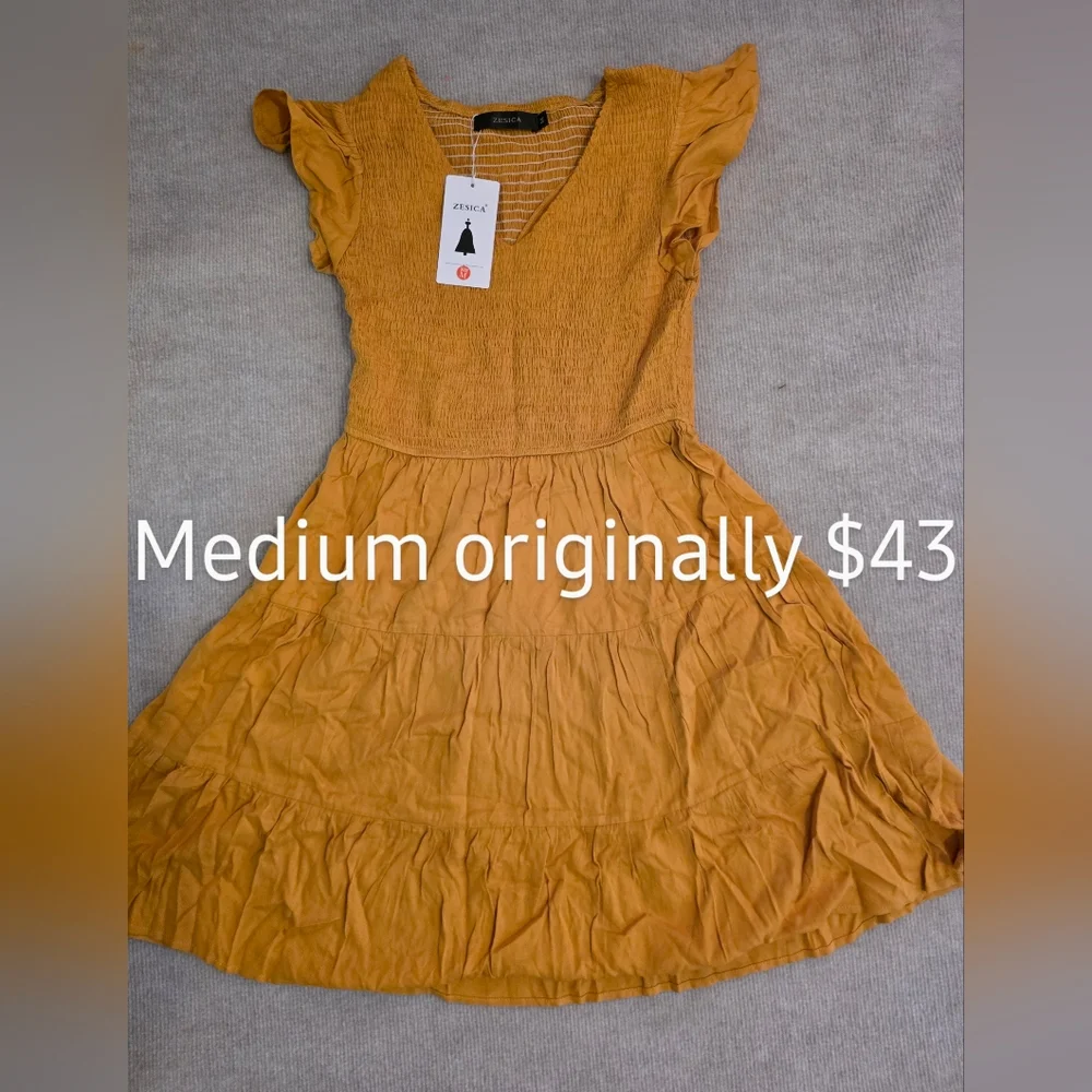 Womens Spring Summer Ruffle Mini Dresses - Picture 2 of 2